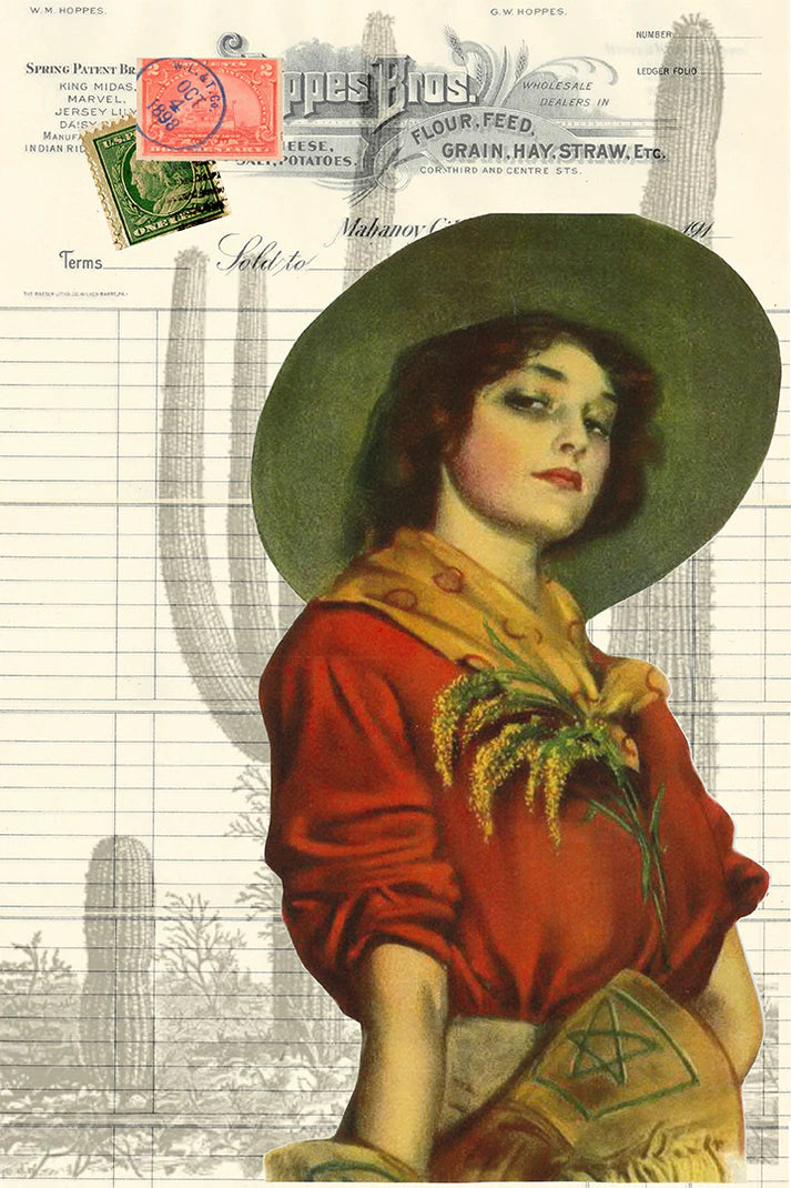 COWGIRL DECOUPAGE TISSUE PAPER - ROYCYCLED TISSUE - 21" BY 30"