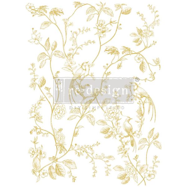 A BIRD SONG -  DECOR TRANSFERS - GOLD FOIL KACHA