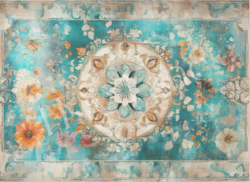 AQUA JARDIN - ELSIE LANE DECOUPAGE TISSUE PAPER - 18LB - 29" BY 21"