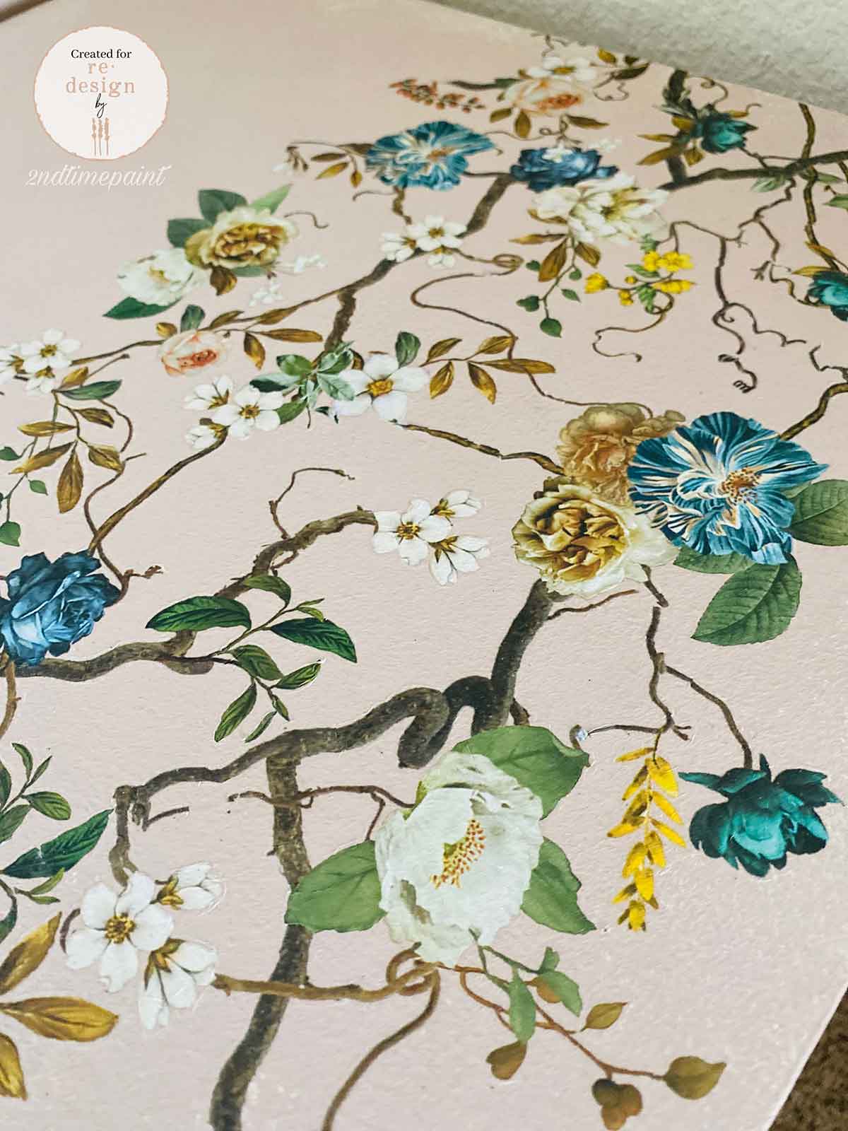 BLUE VINE - Decor Transfers® – total sheet size 24″x35″, cut into 4 sheets