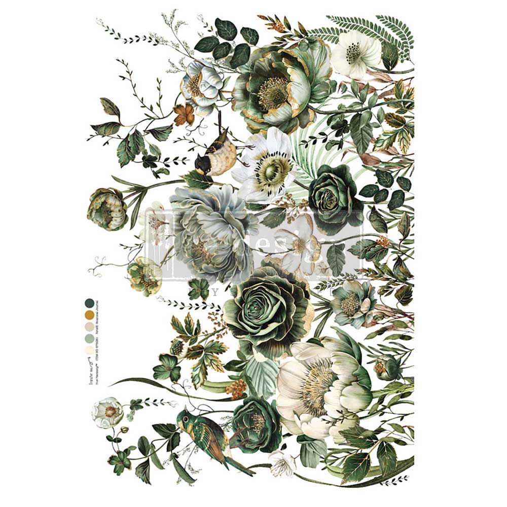 BOTANICAL JOURNAL - DECOR TRANSFERS ® - TOTAL SHEET SIZE 24″x35″,CUT INTO 4 SHEETS