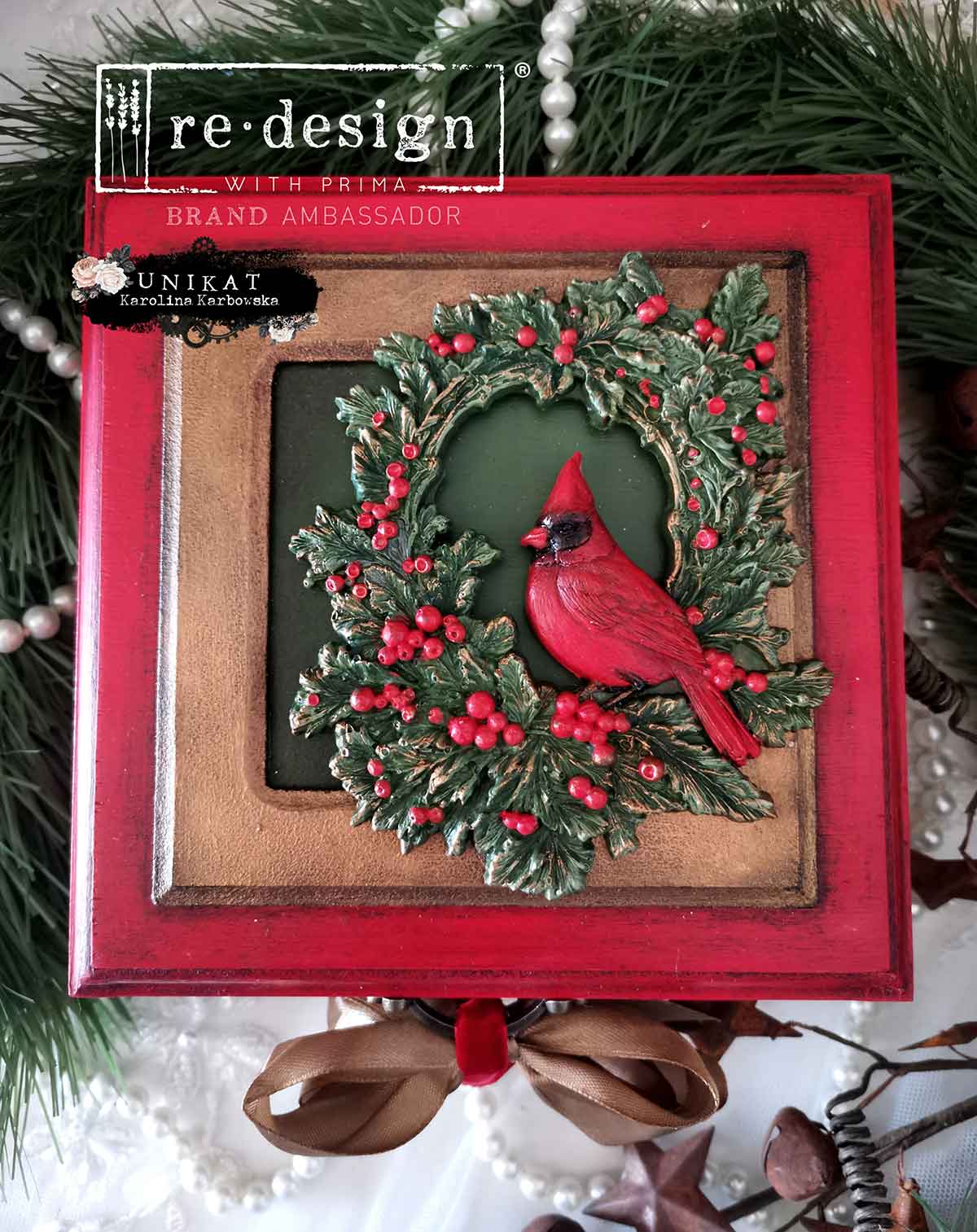 CARDINAL CHEER - REDESIGN DECOR MOULD - 1 pc, 5″x8″x8mm