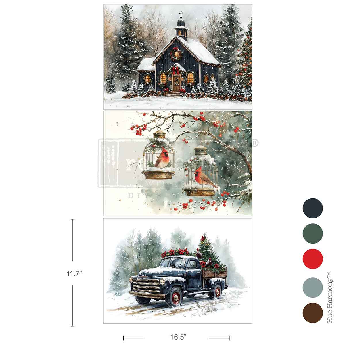 CHRISTMAS BLESSING - A3 Decoupage Fiber Pack - – 3 sheets, 11.7″x16.5″