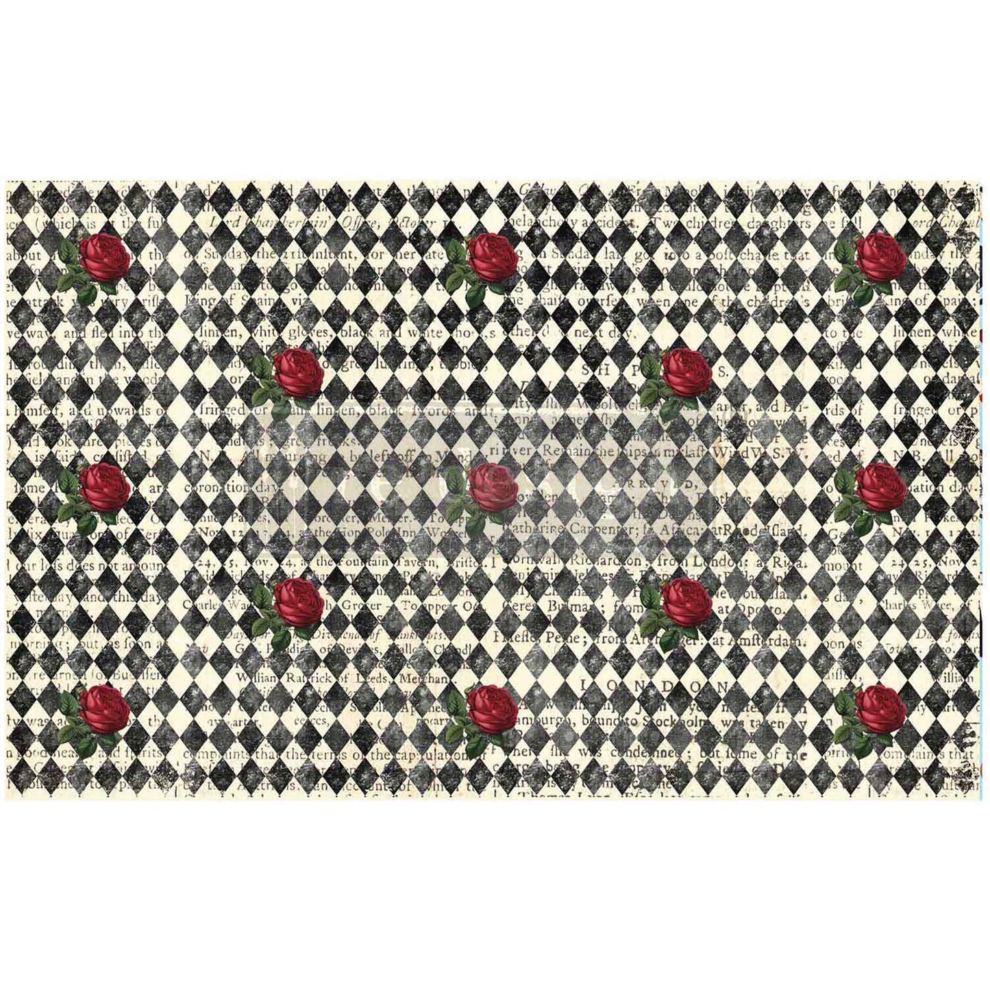 QUEENS COURT OF ROSES - REDESIGN DECOUPAGE DECOR TISSUE PAPER - 1 sheet, 19.5″x30″