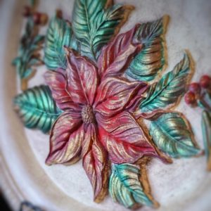 CRIMSON BLOOMS - REDESIGN DECOR MOULDS - 1 PC, 5" X 8 " X 8 MM