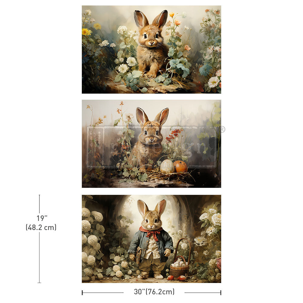 DREAMY BUNNIES - 19"  BY 30" BUNDLE OF 3