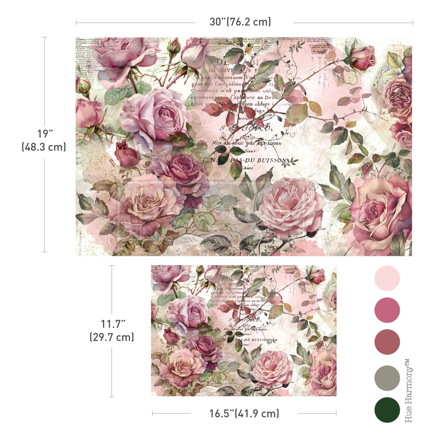 DUSTY VELVET MAUVE - DOUBLE DELIGHT DECOUPAGE FIBRE SET - 1 sheet, 19.5″x30″ + 1 sheet, 11.7″x16.5″