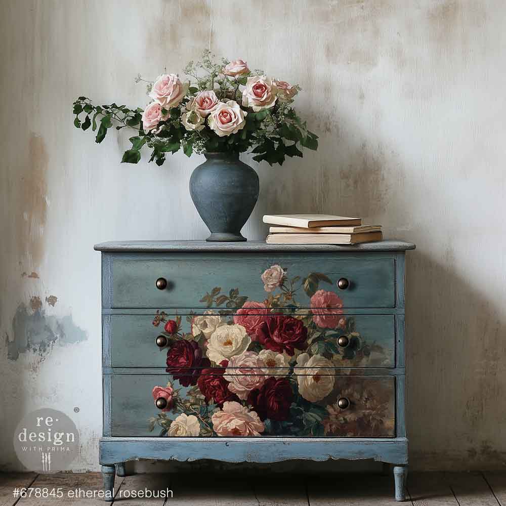 ETHEREAL ROSEBUSH - 1 sheet, 23.4″x33.1″ - A1 Decoupage Fiber