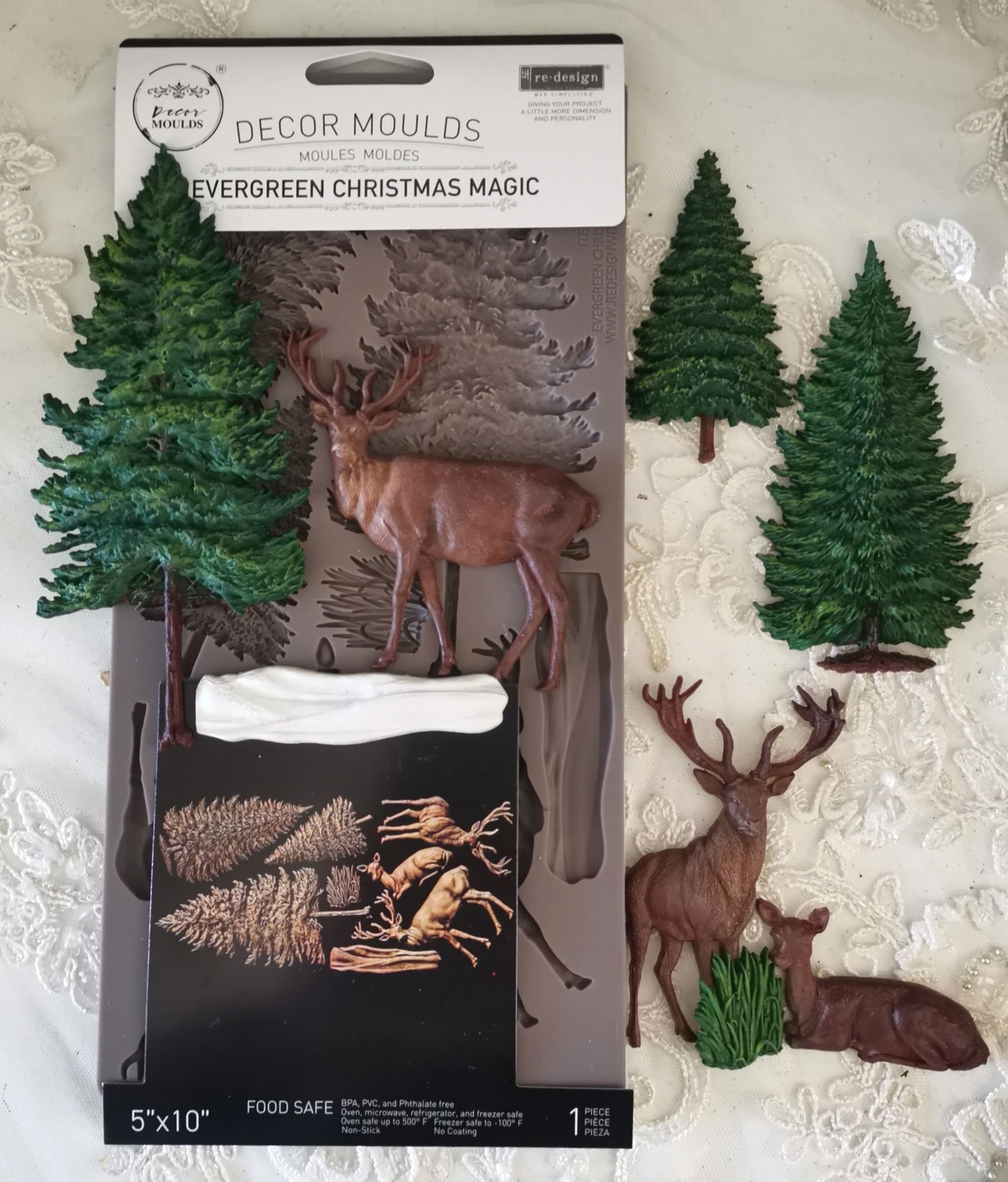 EVERGREEN CHRISTMAS MAGIC - Decor Moulds® – 1 pc, 5″x10″x8mm