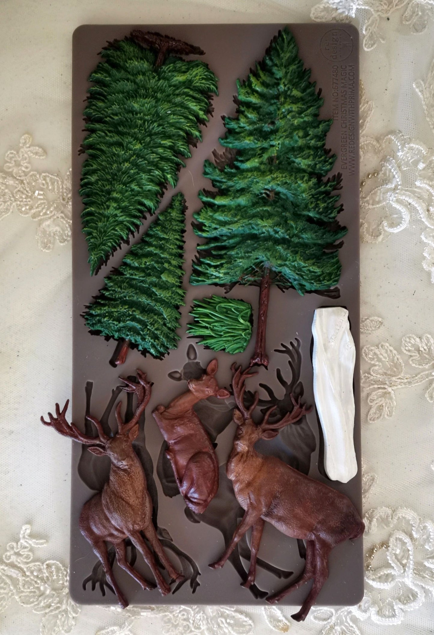 EVERGREEN CHRISTMAS MAGIC - Decor Moulds® – 1 pc, 5″x10″x8mm