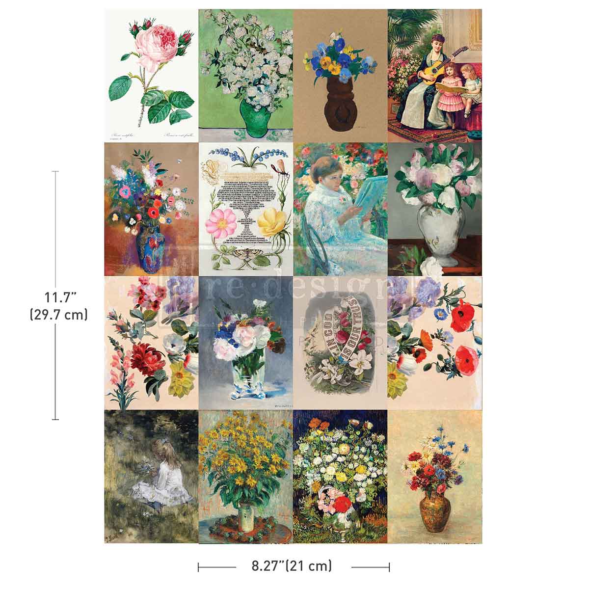 FLORAL AMBIANCE - A4 Transfer – 1 sheet, 8.3″x11.7″