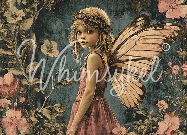 FLOWER FAIRY - WHIMSYKEL DESIGNS - DECOUPAGE TISSUE PAPER - 29" BY 21"