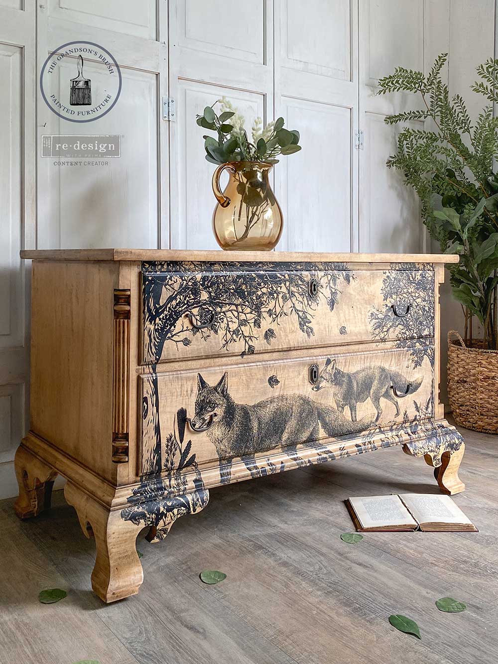 FOX MEADOWS - DECOR TRANSFER - total sheet size 24″x35″, cut into 2 sheets