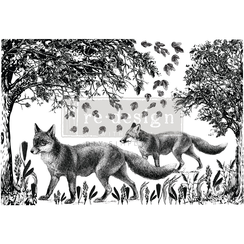FOX MEADOWS - DECOR TRANSFER - total sheet size 24″x35″, cut into 2 sheets