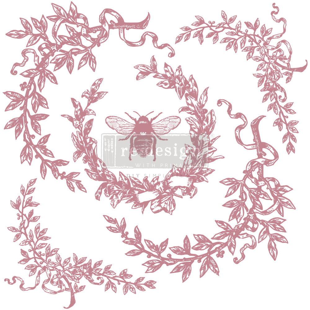 FRENCH LAURELS - REDESIGN DECOR STAMP - 12" BY 12" ( 6 Pcs)