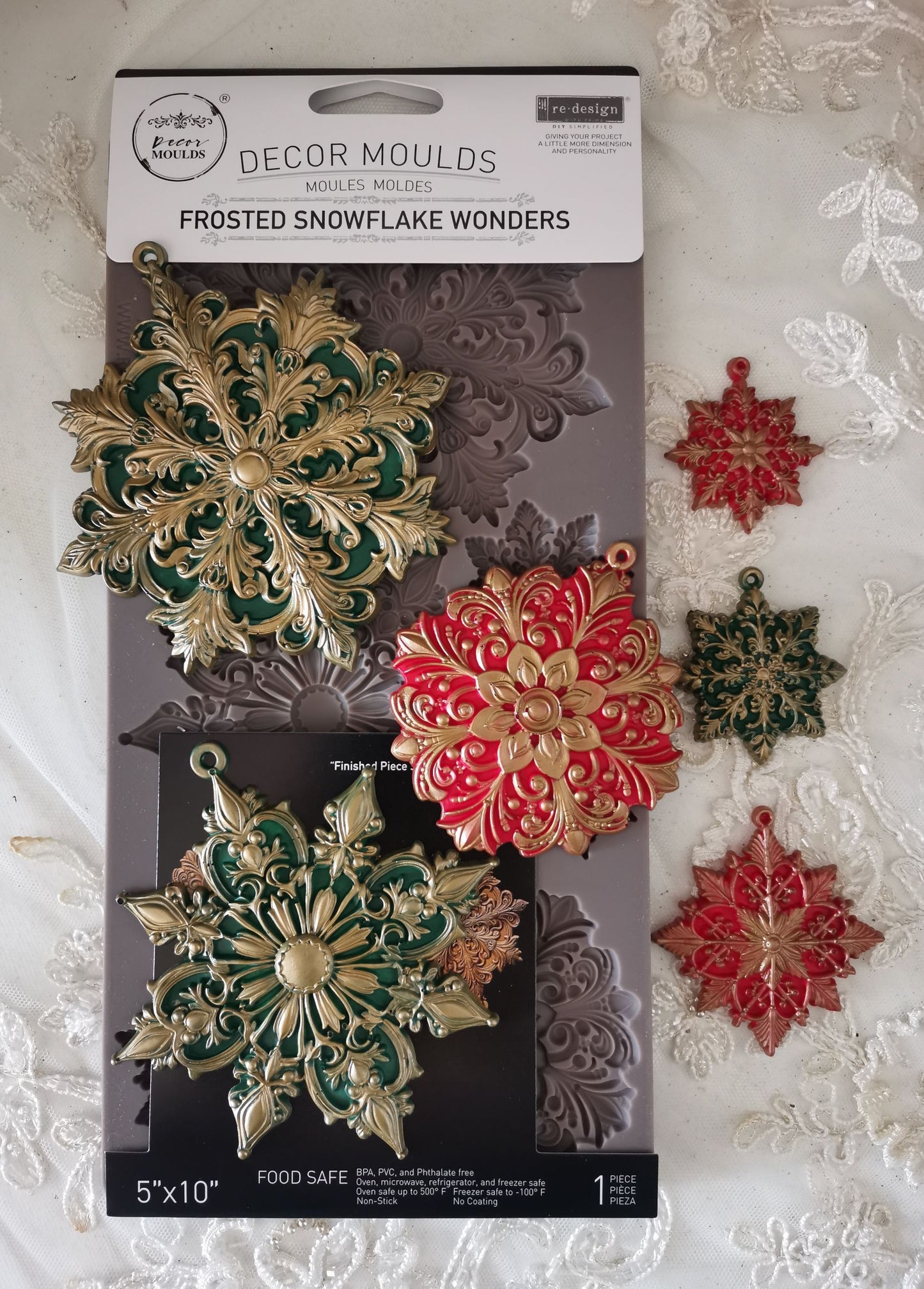 FROSTED SNOWFLAKE WONDERS - Decor Moulds® – 1 pc, 5″x10″x8mm