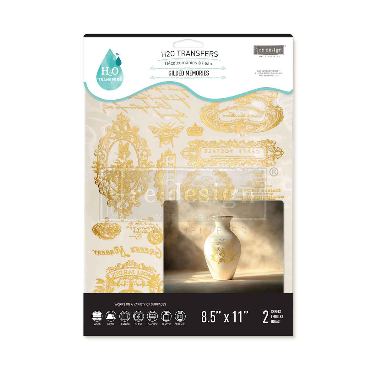 GILDED MEMORIES - H2O Transfers Gold – 2 sheets, 8.5″x11″