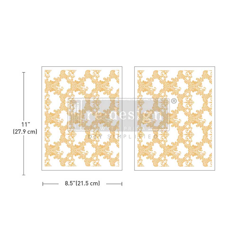 GOLDEN LACEWORK - MIDDY FOIL TRANSFERS ® KACHA - 2 SHEETS, 8.5″x11″