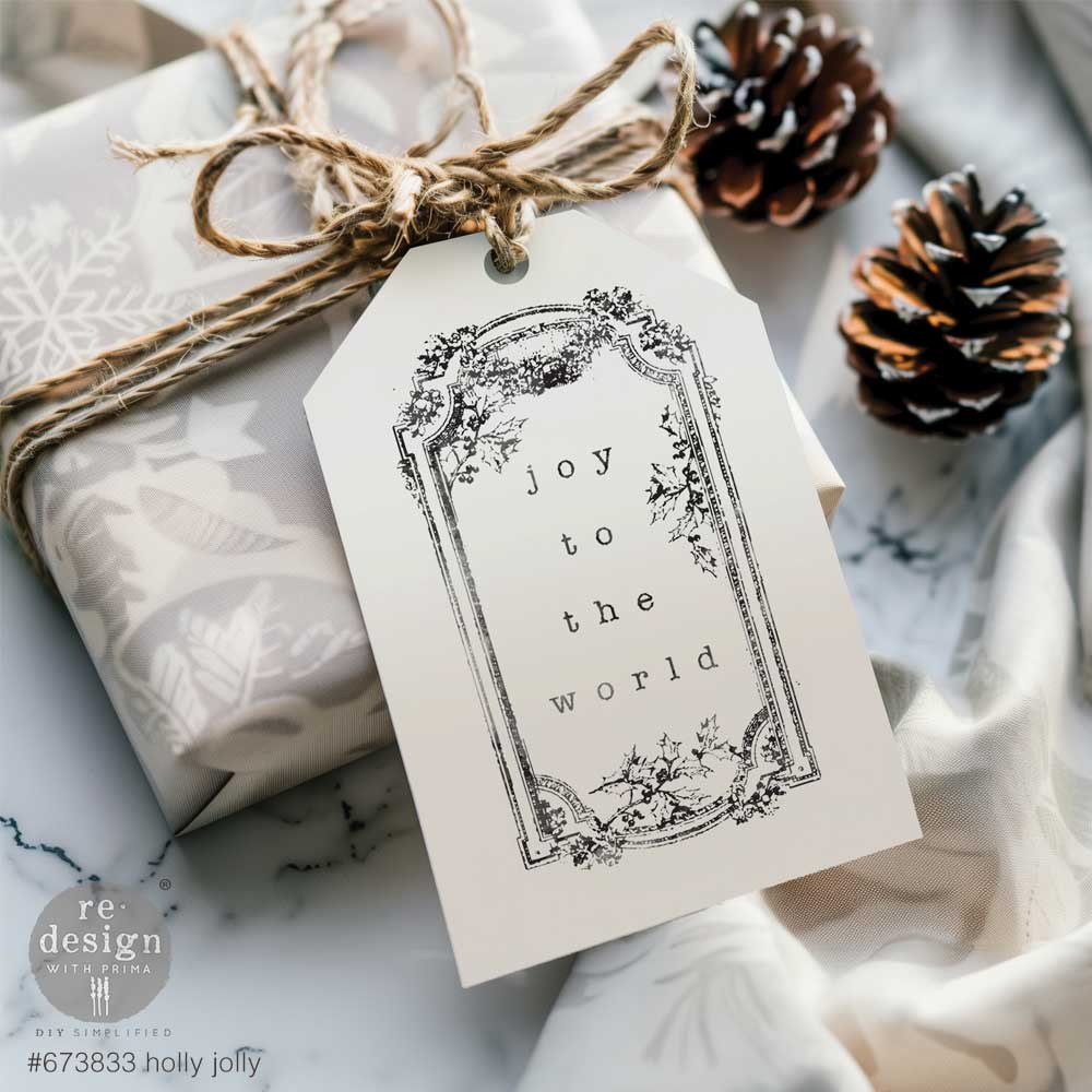 HOLLY JOLLY STAMP - REDESIGN DECOR STAMP - 8.5×11 sheet