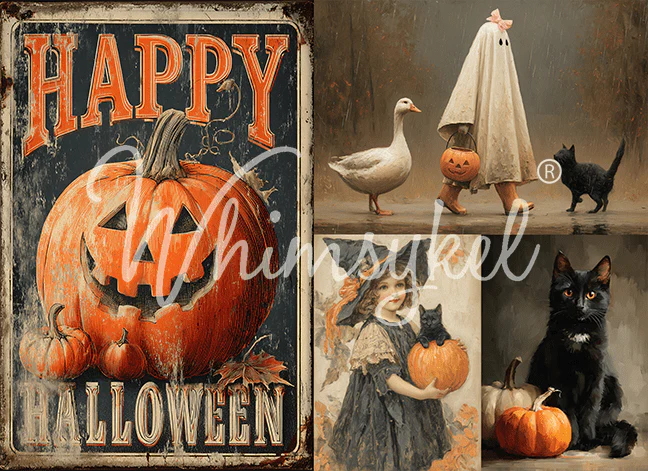HAPPY HALLOWEEN - WHIMSYKEL DESIGNS - 18lb Decoupage Tissue Paper 21x29 in