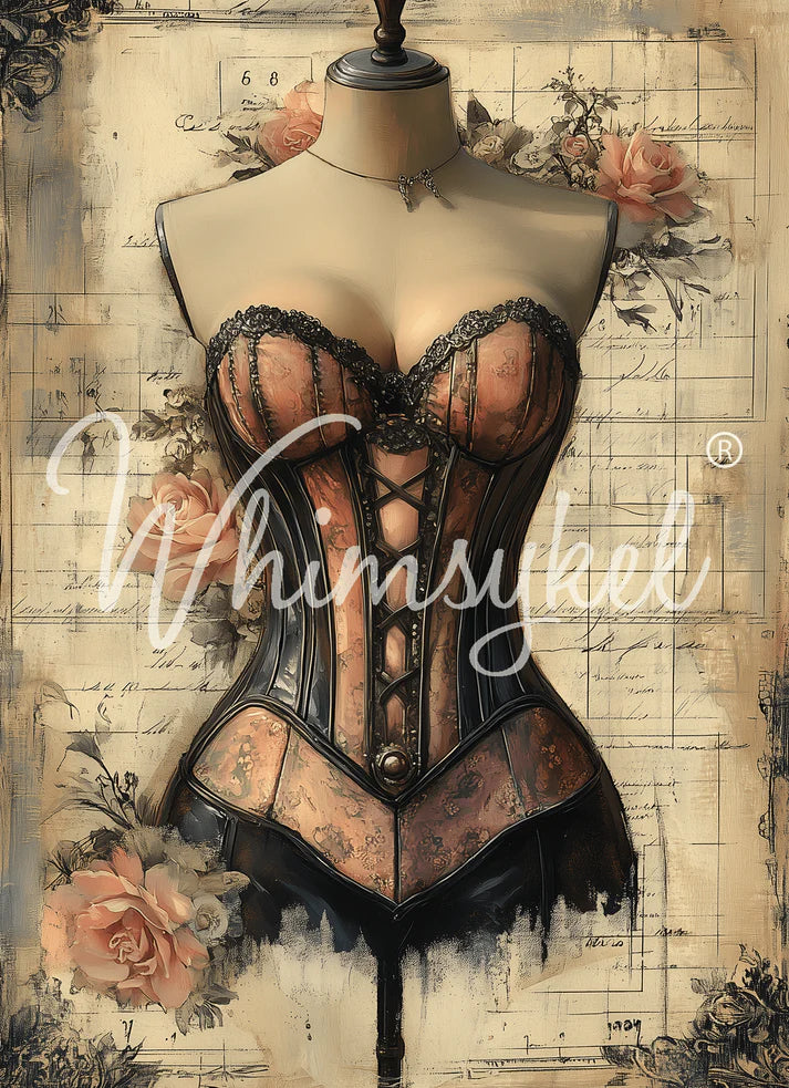 LACED IN TIME - WHIMSYKEL DESIGNS - 21" BY 29" - 18 LB TISSUE PAPER