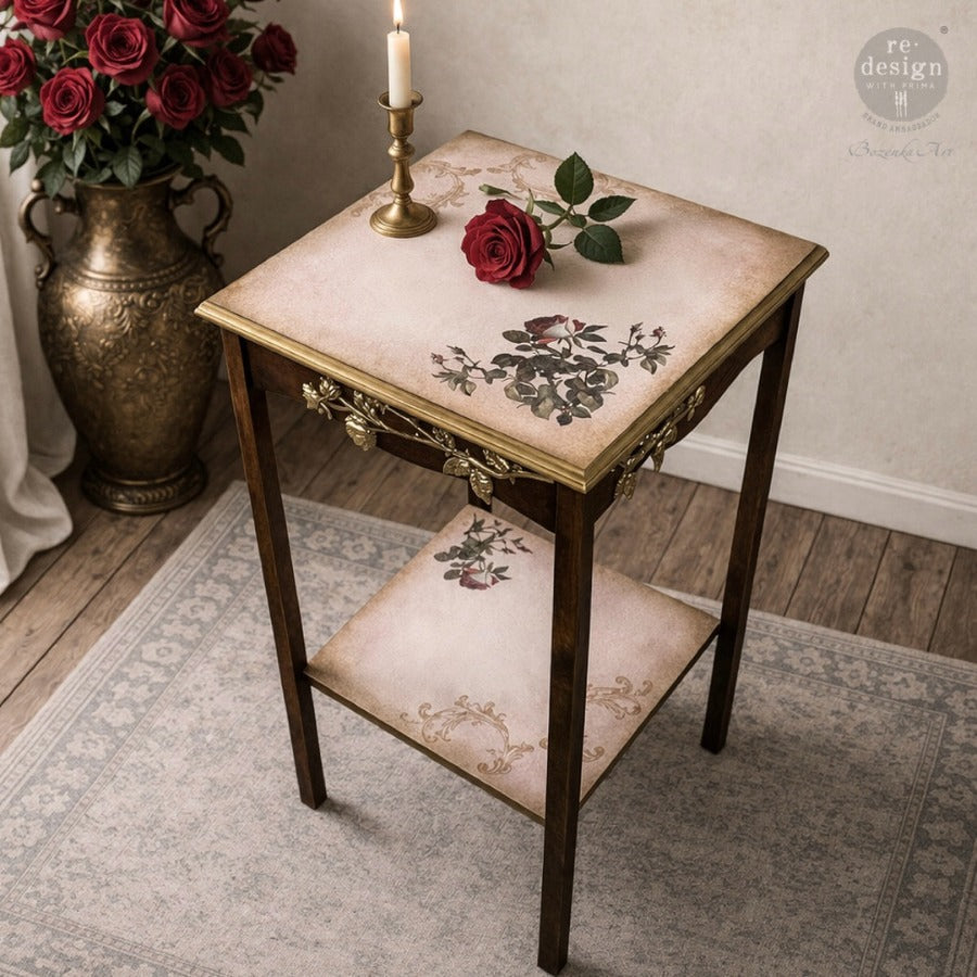 MIDNIGHT ROSE - SMALL TRANSFER - 3 SHEETS - 6" BY 12"
