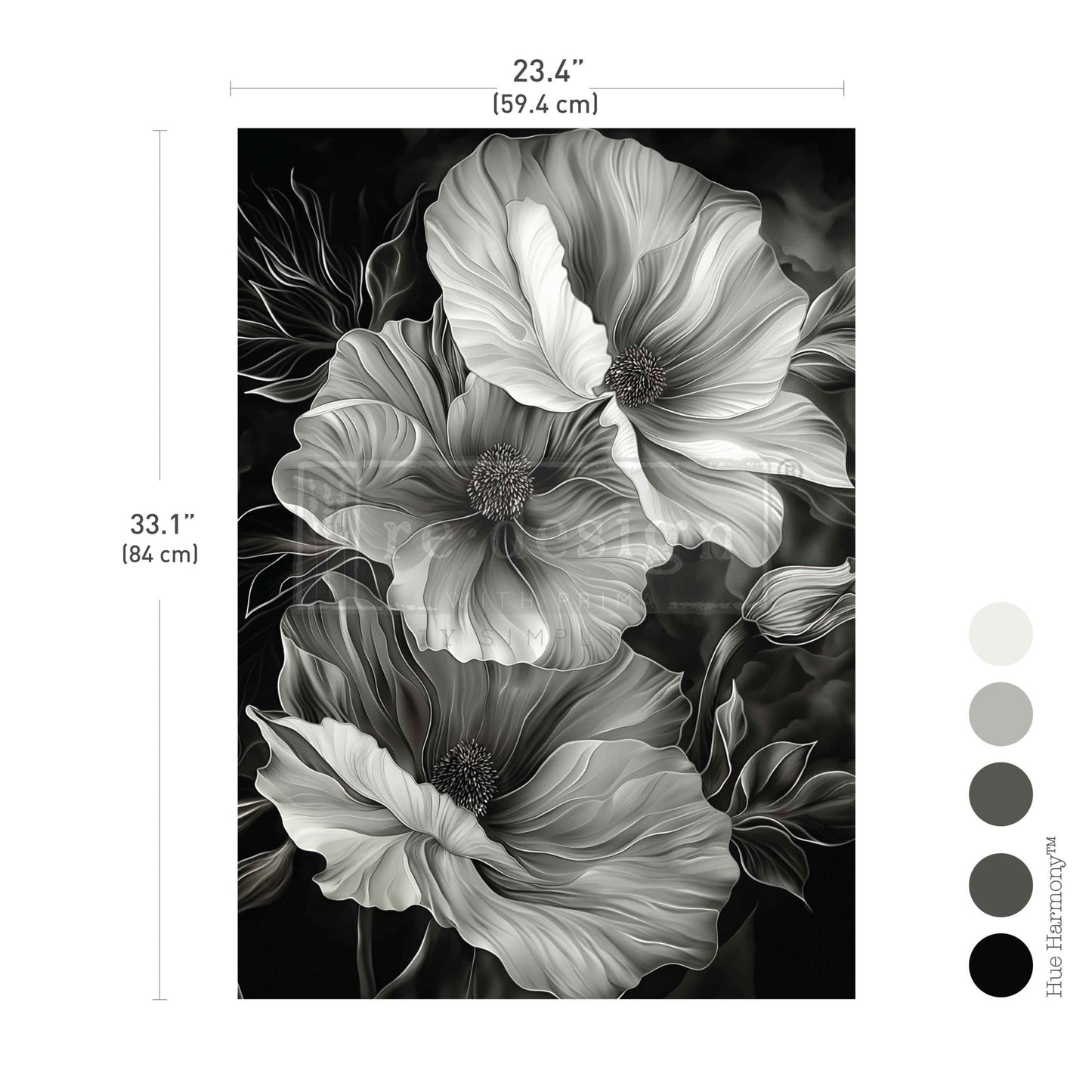 MOONLIGHT MATILIJA - – 1 sheet, 23.4″x33.1″ - A1 DECOUPAGE FIBRE