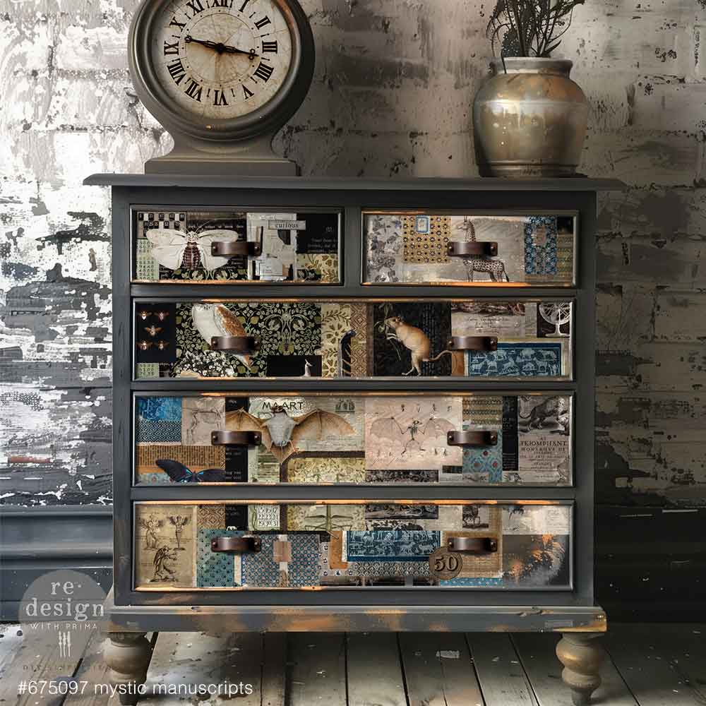 MYSTIC MANUSCRIPTS - 19×30 DECOUPAGE FIBRE – 3 SHEET , 19.5″x30″