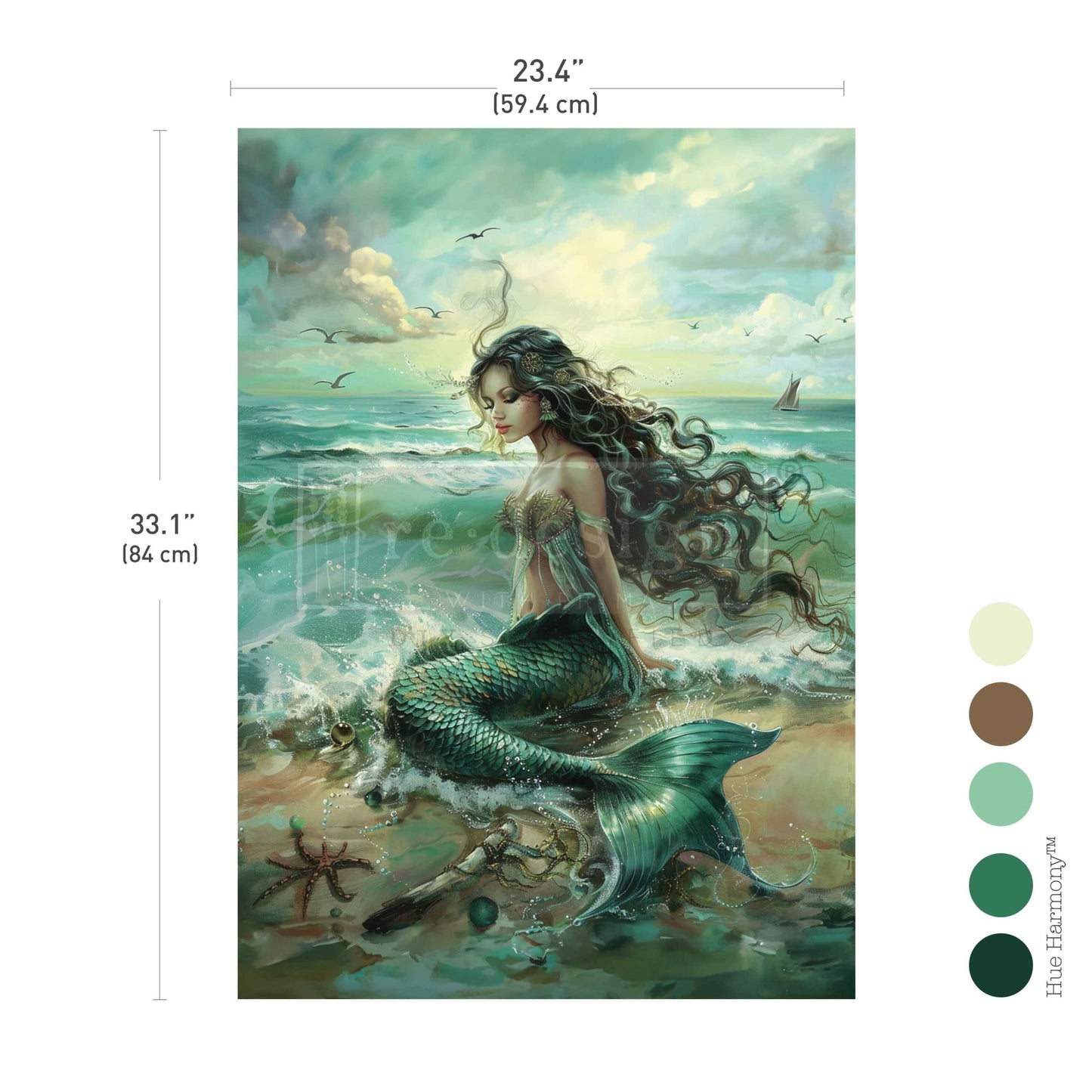 MYSTIC WAVES – 1 sheet, 23.4″x33.1″ - A1 Decoupage Paper