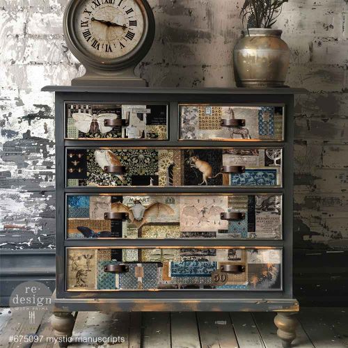 MYSTIC MANUSCRIPTS - 19×30 DECOUPAGE FIBRE – 3 SHEET , 19.5″x30″
