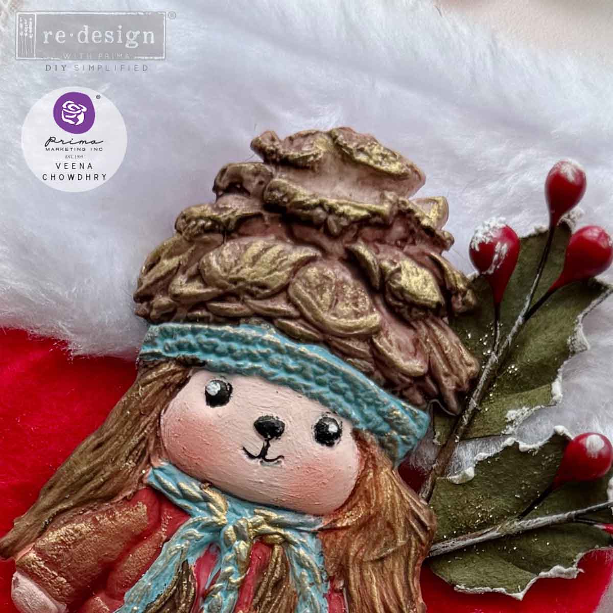 PINE CONE DOLLS - REDESIGN DECOR MOULDS - 1 pc, 5″x8″x8mm