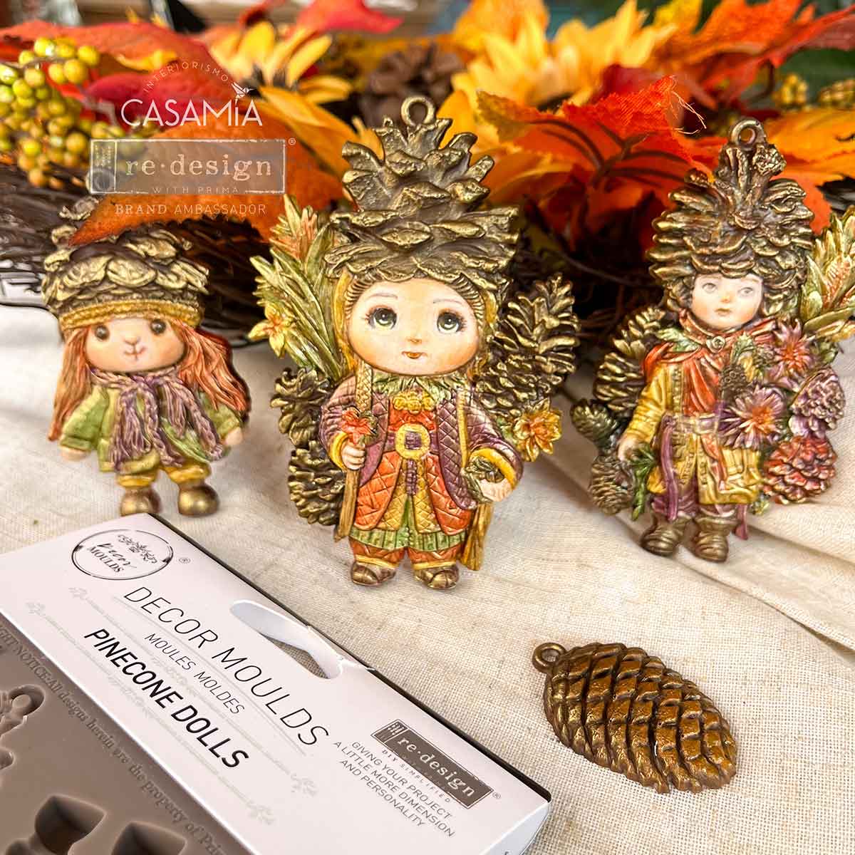 PINE CONE DOLLS - REDESIGN DECOR MOULDS - 1 pc, 5″x8″x8mm