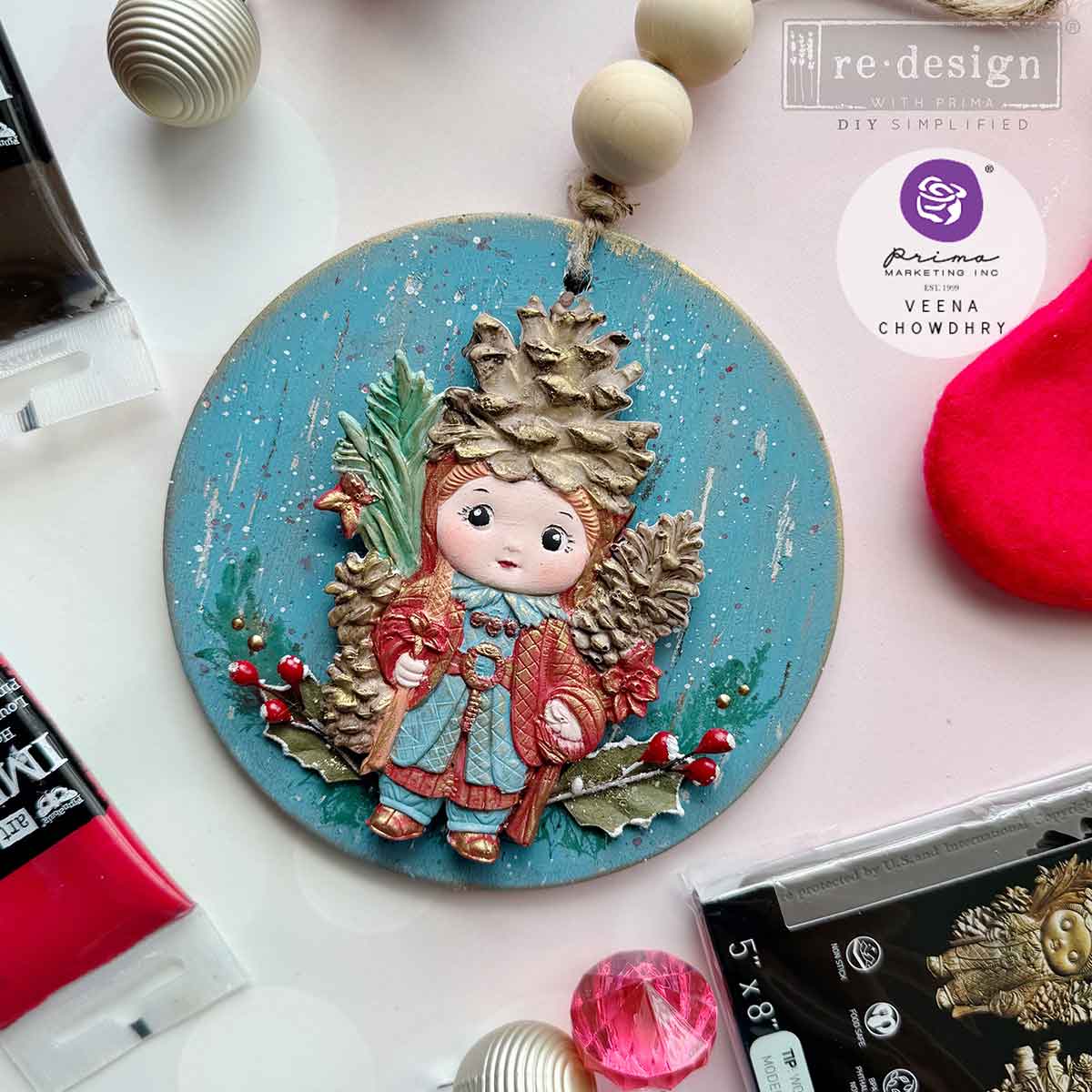 PINE CONE DOLLS - REDESIGN DECOR MOULDS - 1 pc, 5″x8″x8mm