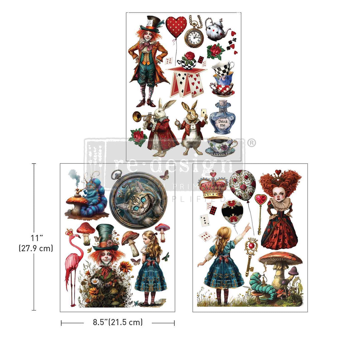WHIMSICAL REALM - REDESIGN MIDDY TRANSFERS - 3 sheets, 8.5″x11″