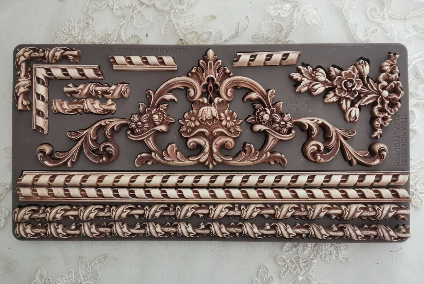 REGAL FLOURISH -Decor Moulds® – 1 pc, 5″x10″x8mm