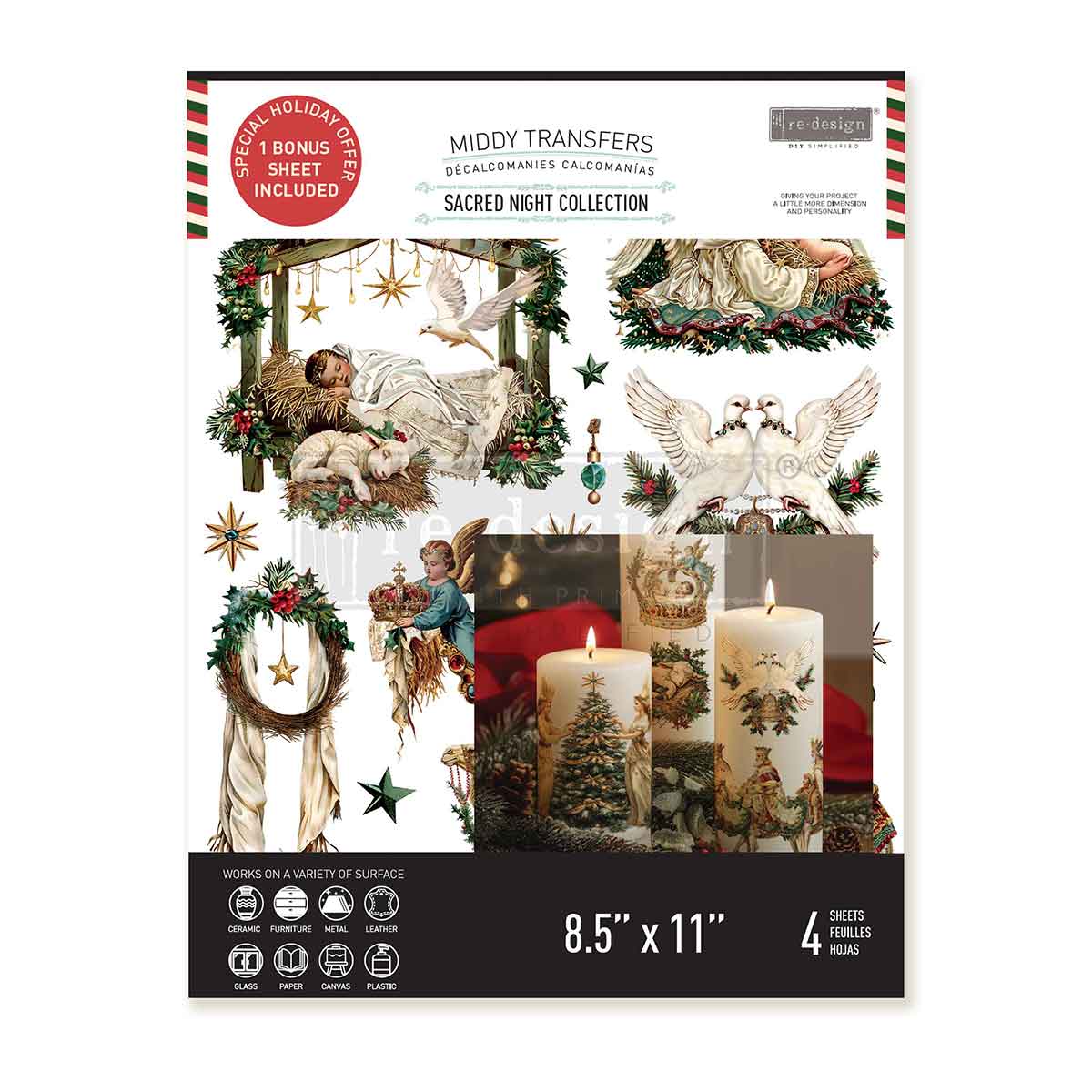 SACRED NIGHT COLLECTION - Middy Transfers® – 3 sheets + 1 bonus sheet, 8.5″x11″
