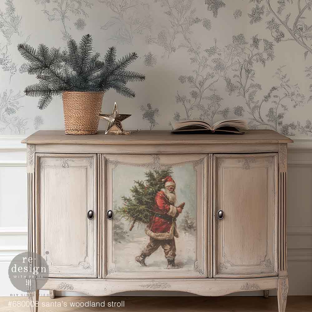 SANTA'S WOODLAND STROLL - A3 Decoupage Fiber Pack  – 3 sheets, 11.7″x16.5″