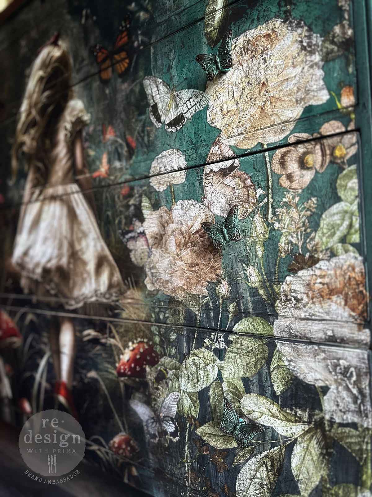 DREAMLIKE TRAILS - REDESIGN A1 DECOUPAGE FIBRE PAPER - 1 sheet, 23.4″x33.1″