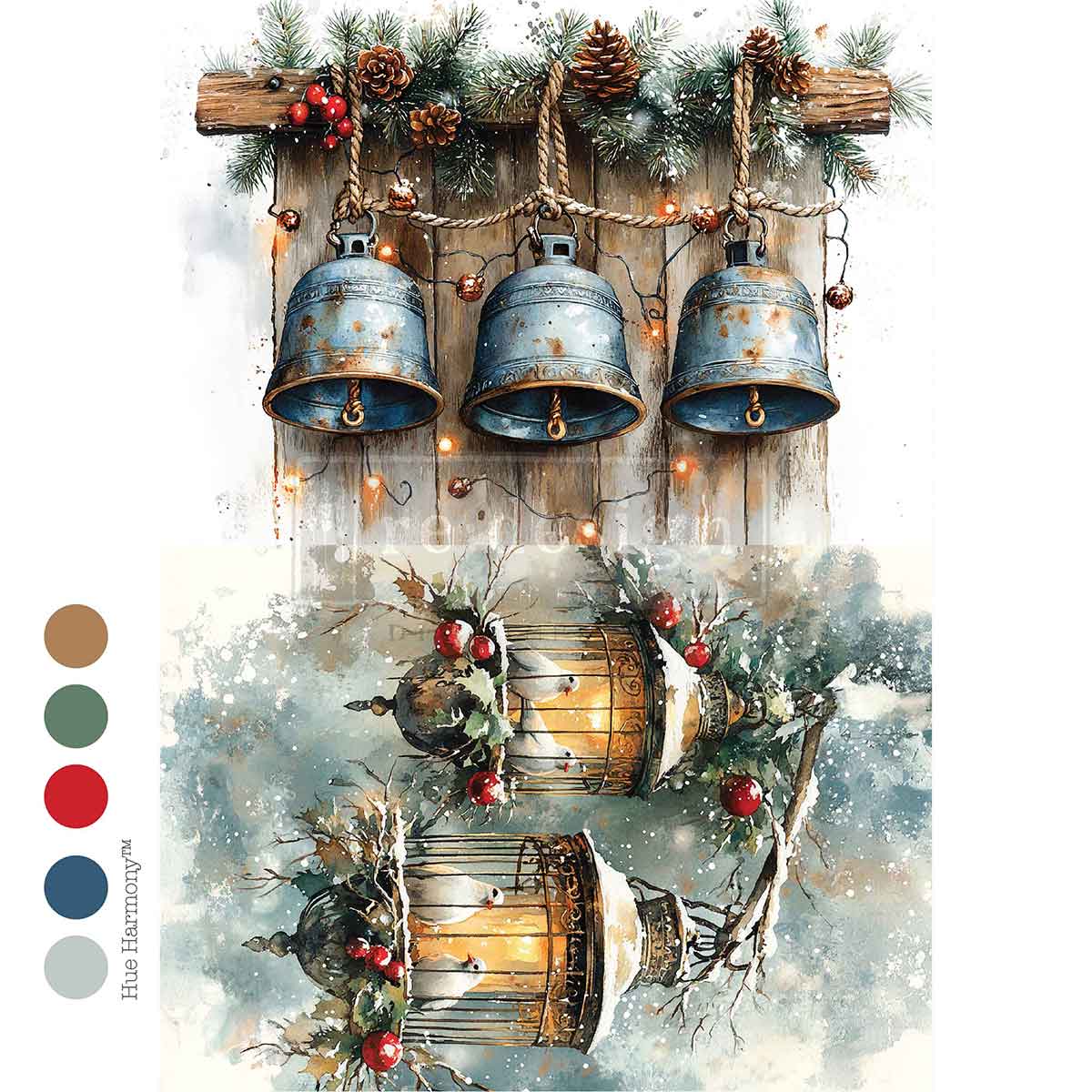 TWILIGHT NESTING - A4 Decoupage – 1 sheet, 8.27″x11.69″ A4 Decoupage