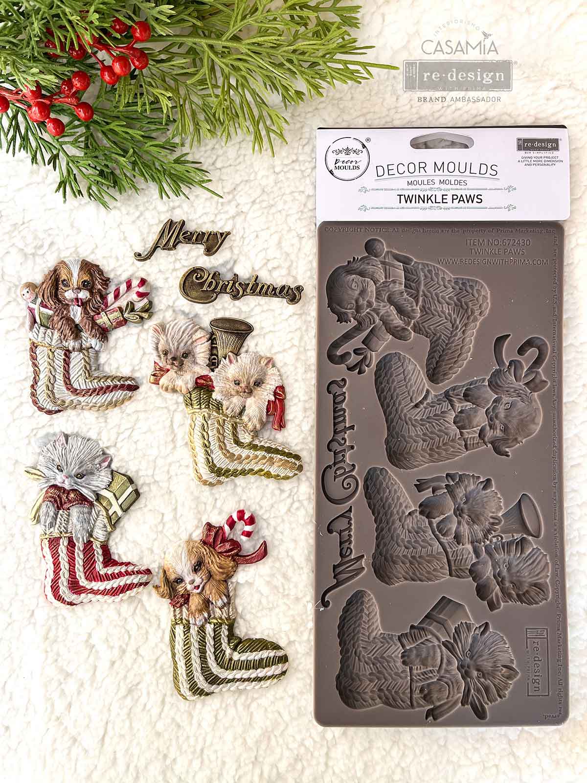 TWINKLE PAWS - REDESIGN DECOR MOULDS - 1 pc, 5″x10″x8mm