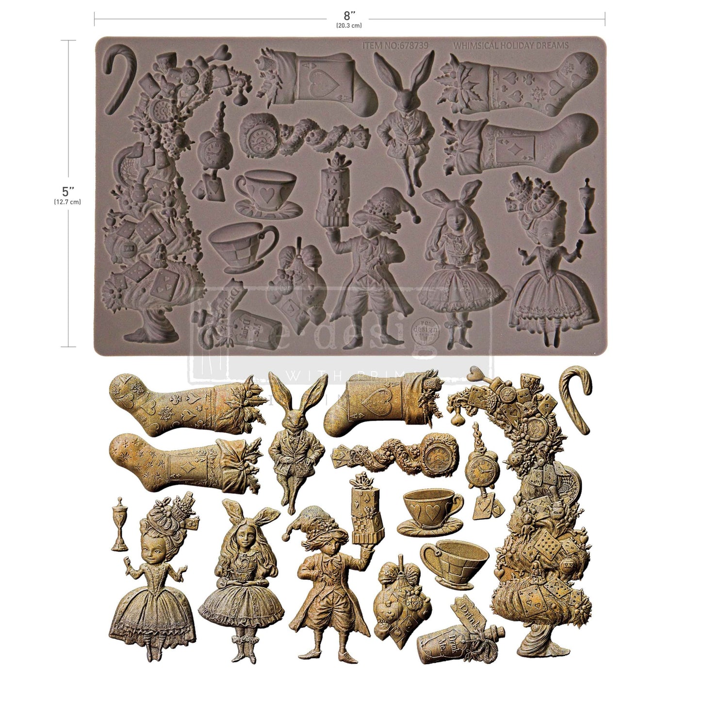 WHIMSICAL HOLIDAY DREAMS - Decor Moulds® – 1 pc, 5″x8″x8mm
