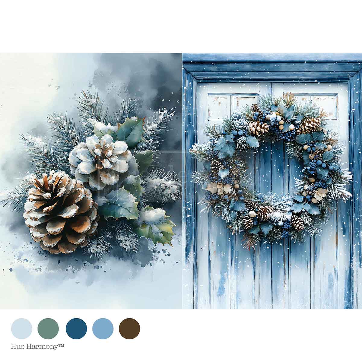 WREATH OF WHISPERS - A4 Decoupage – 1 sheet, 8.27″x11.69″