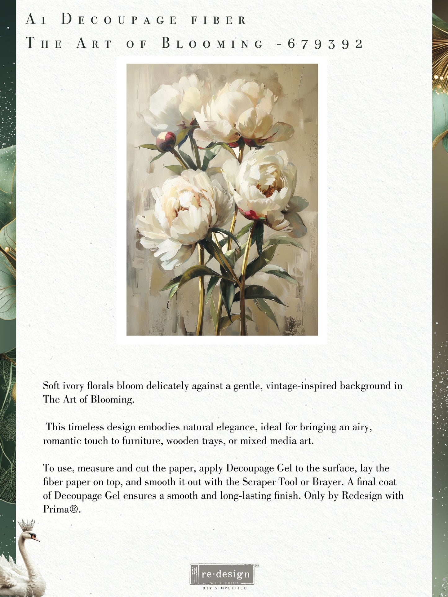 THE ART OF BLOOMING - REDESIGN WITH PRIMA - A1 DECOPAGE FIBER