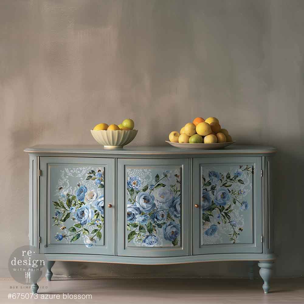 AZURE BLOSSOM - DECOR TRANSFERS® - size 24″x35″, cut into 4 sheets