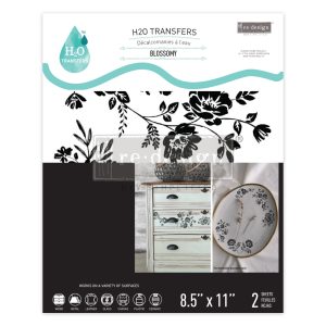 BLOSSOMY - 2 SHEETS , 8.5" X 11" - H20 TRANSFERS