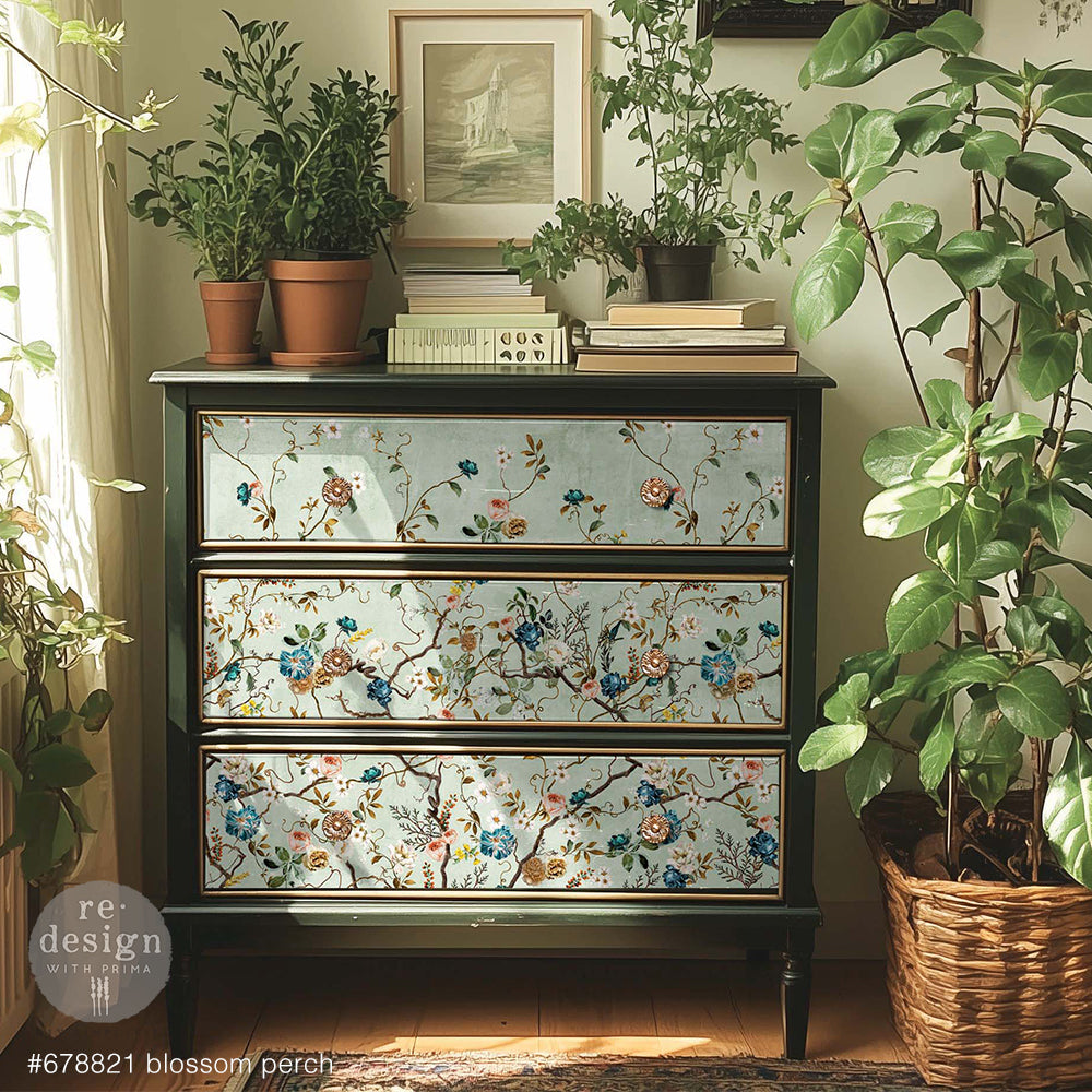 BLOSSOM PERCH - A1 Decoupage Fiber – 1 sheet, 23.4″x33.1″