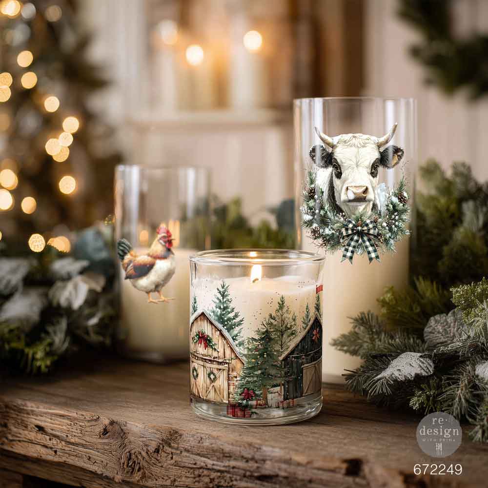 CHRISTMAS ON THE FARM - Luxe Transfers® – 2 sheets, 3.25″x11.5″