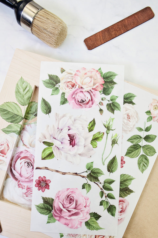 DELICATE ROSES SMALL TRANSFER  - REDESIGN WITH PRIMA TRANSFERS