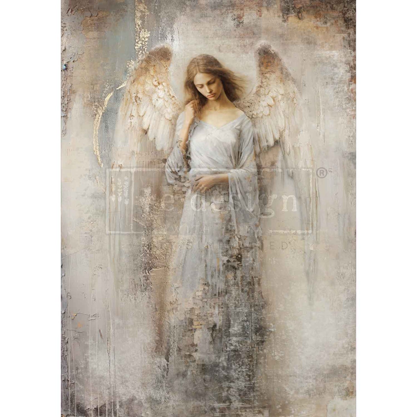 DIVINE MESSENGER - REDESIGN WITH PRIMA - A1 DECOUPAGE FIBER PAPER