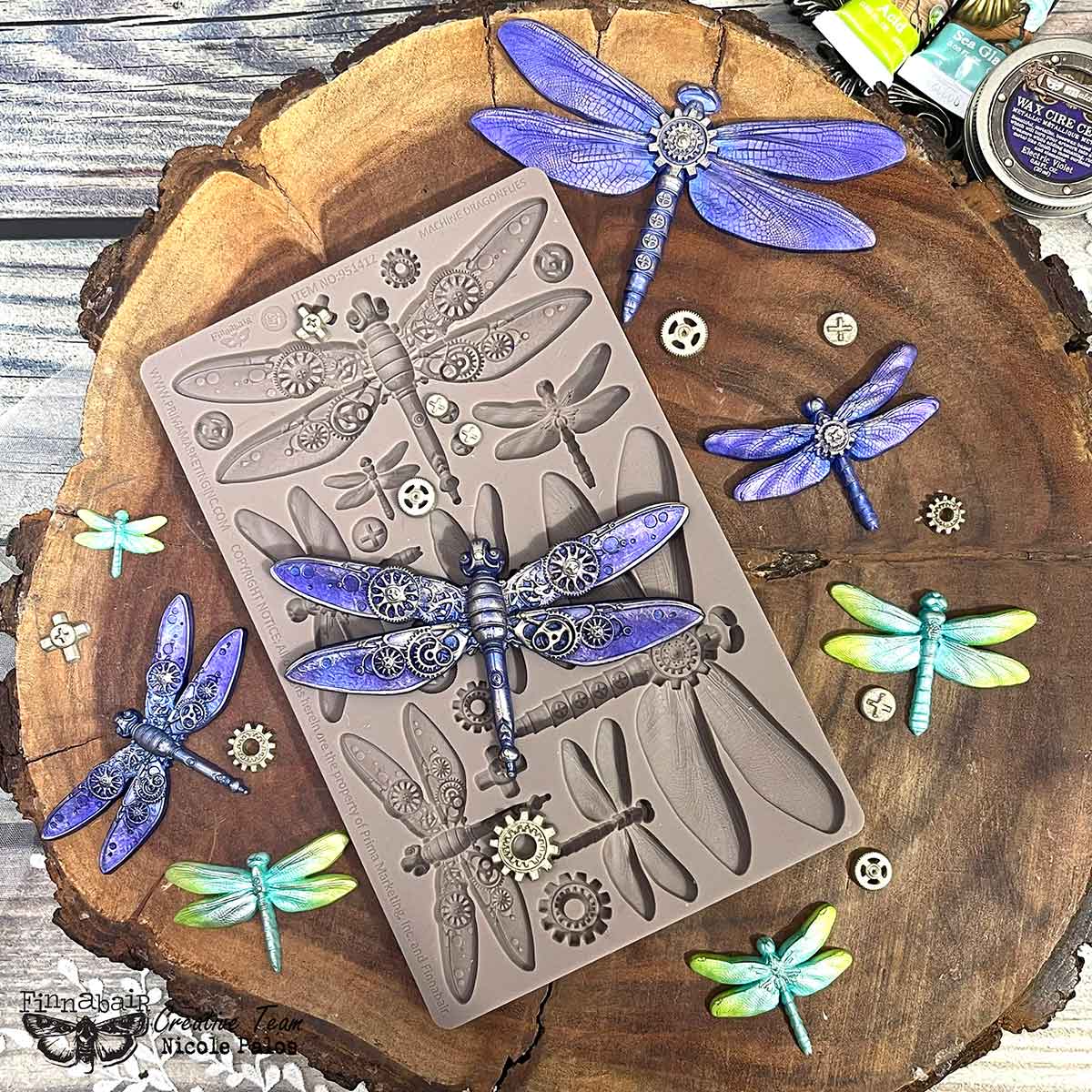 MACHINE DRAGONFLIES - FINNABAIR DECCOR MOULDS - 1 PC, 5" BY 8" BY 8mm